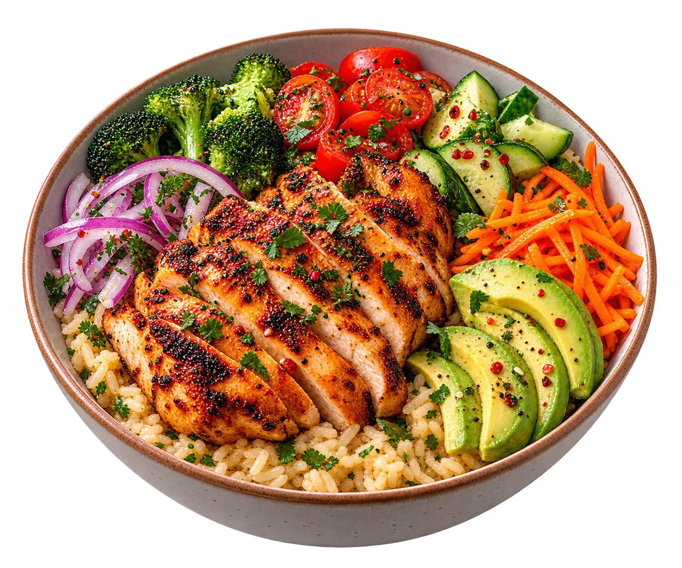 Chicken rice bowl, logged on Mon